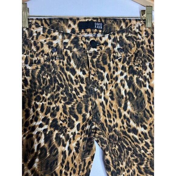 David Kahn Women's 25 Leopard Print Skinny Pants New - Picture 2 of 10